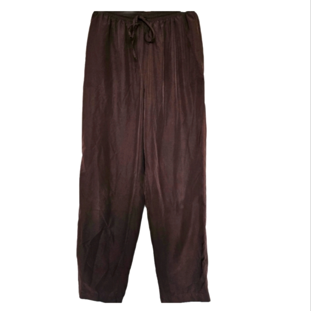 Napa Valley Sport Womens Track Pants PM Petite M Brown Elastic Waist Cas…